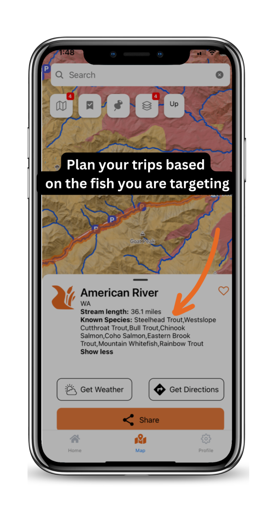 FlyFishFinder species mapper tool
