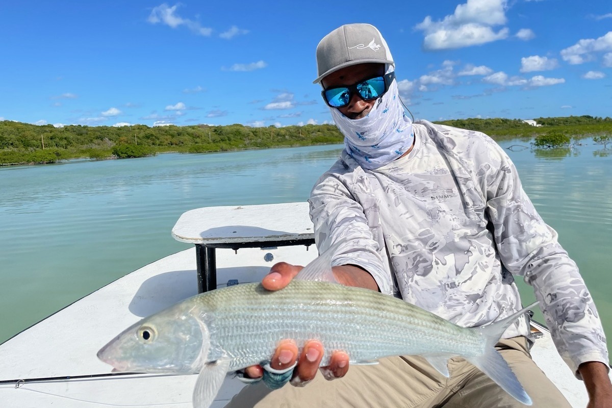 Man holding fish on Andros Island