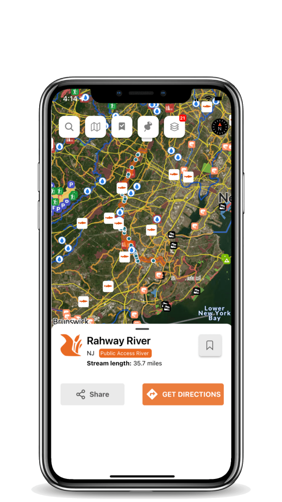 Urban fly fishing using the FlyFishFinder app