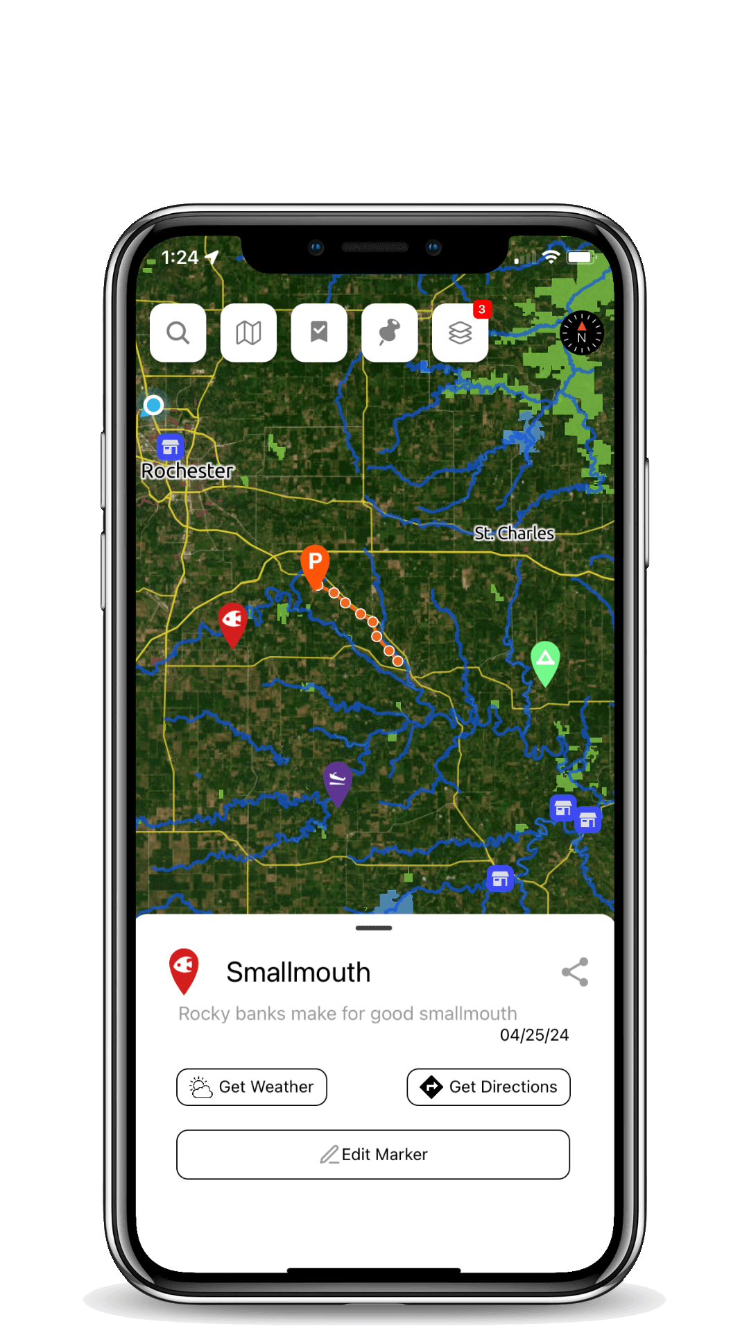 FlyFishFinder Private waypoints 1