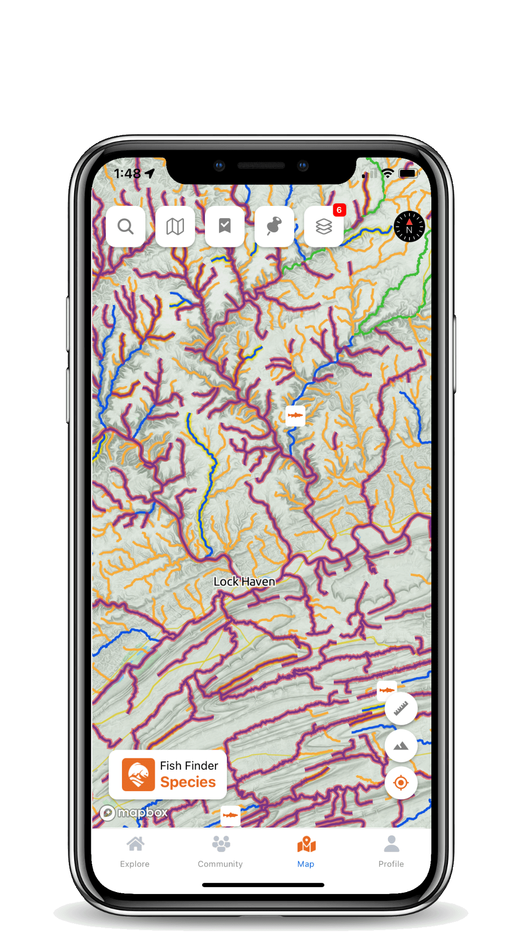 FlyFishFinder water layers 1