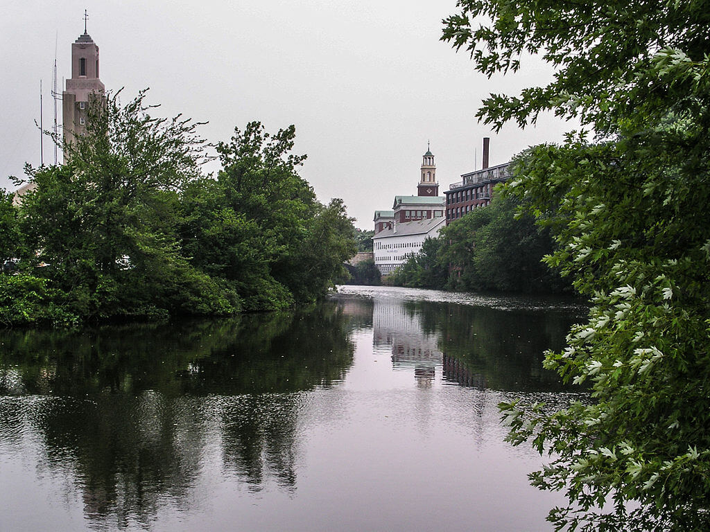 Image of the Blackstone River on a cloudy day