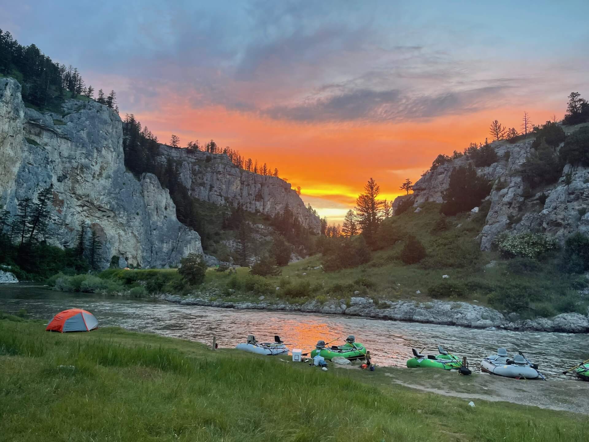 Sunrise on a river, the kind of water FlyFishFinder helps you find